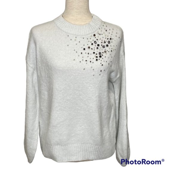 A NEW DAY Women's Embellised Sweater Light Grey Size Small - Picture 1 of 6